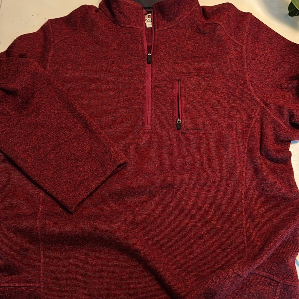 Woolrich Red Fleece 1/4 Zip Jacket Outdoor Rugged Men’s Size XL